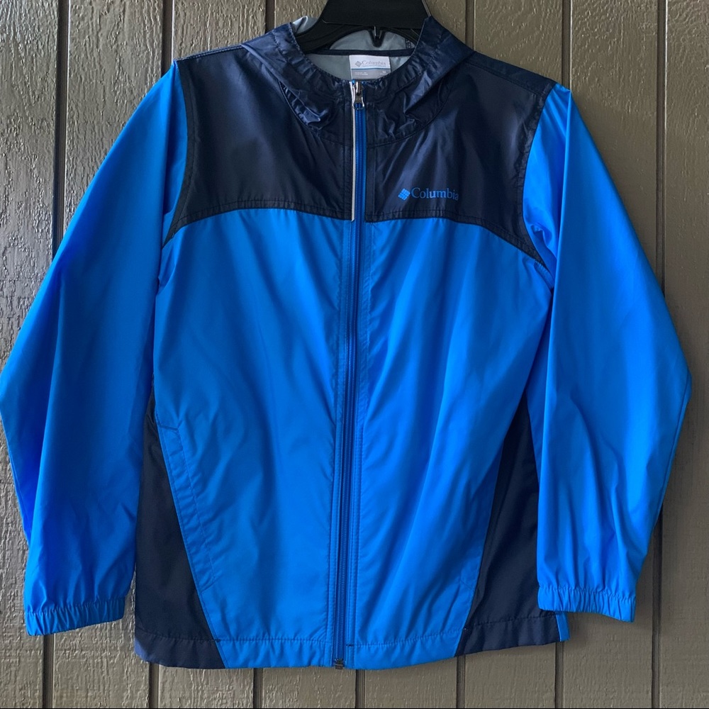 Columbia Kids Blue Lightweight Waterproof Jacket Size Medium (10-12)